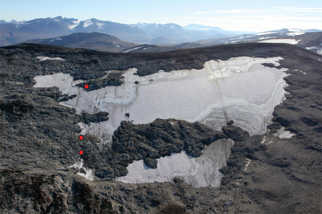 Find spots for Lendbreen ski, found in several pieces