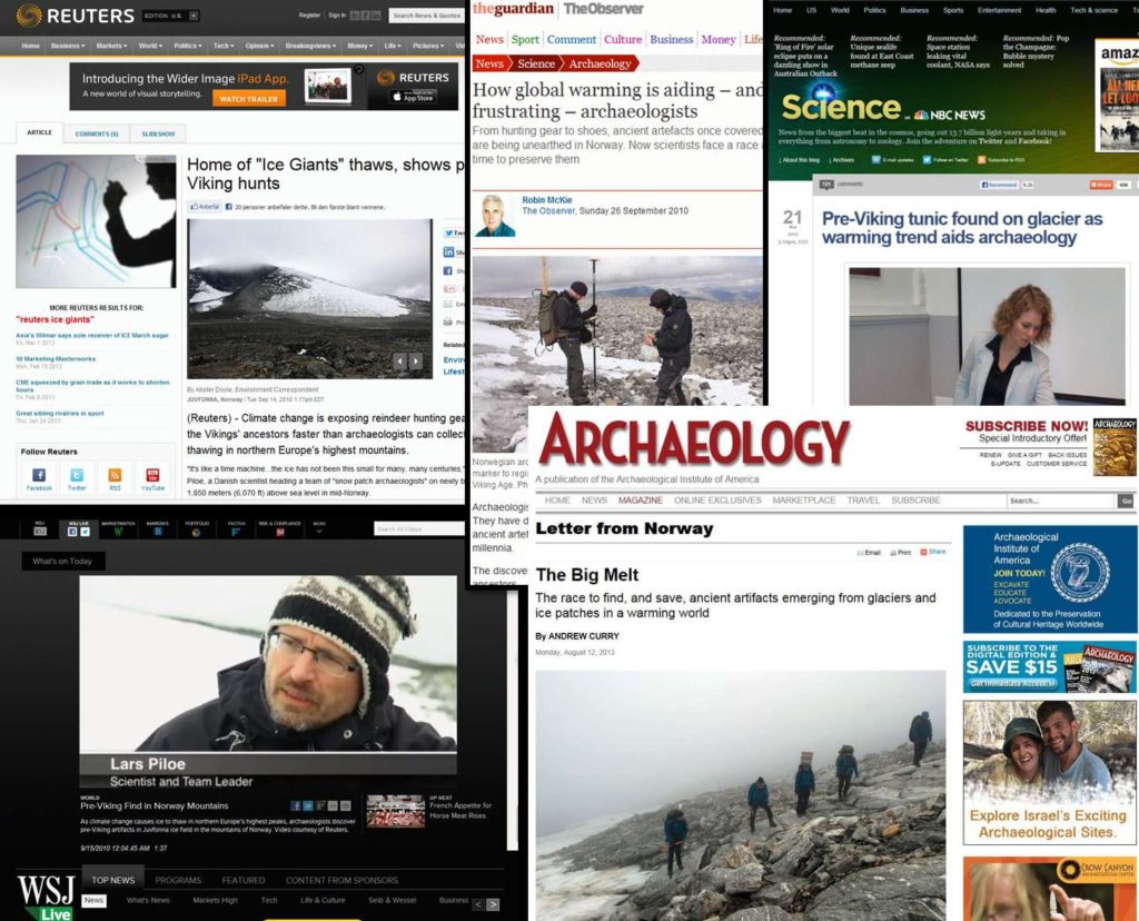 Media links to the glacial archaeology of Oppland.