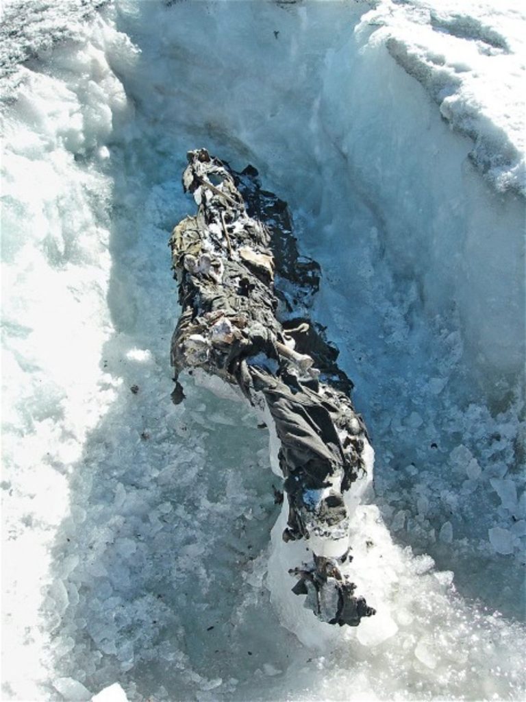 preserved bodies in ice