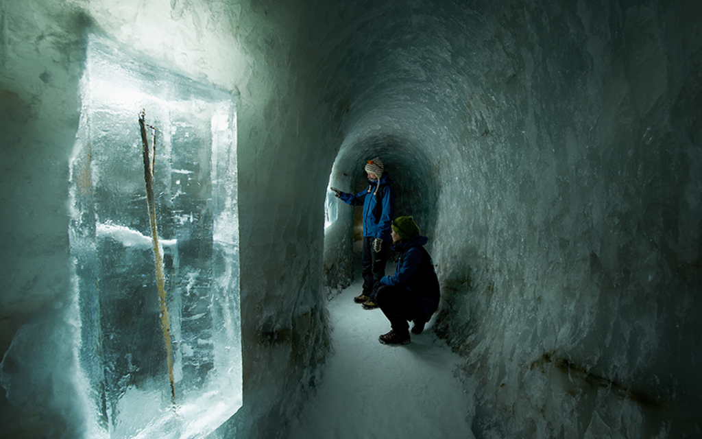 The ice tunnel in Juvfonne, which is also used for research projects