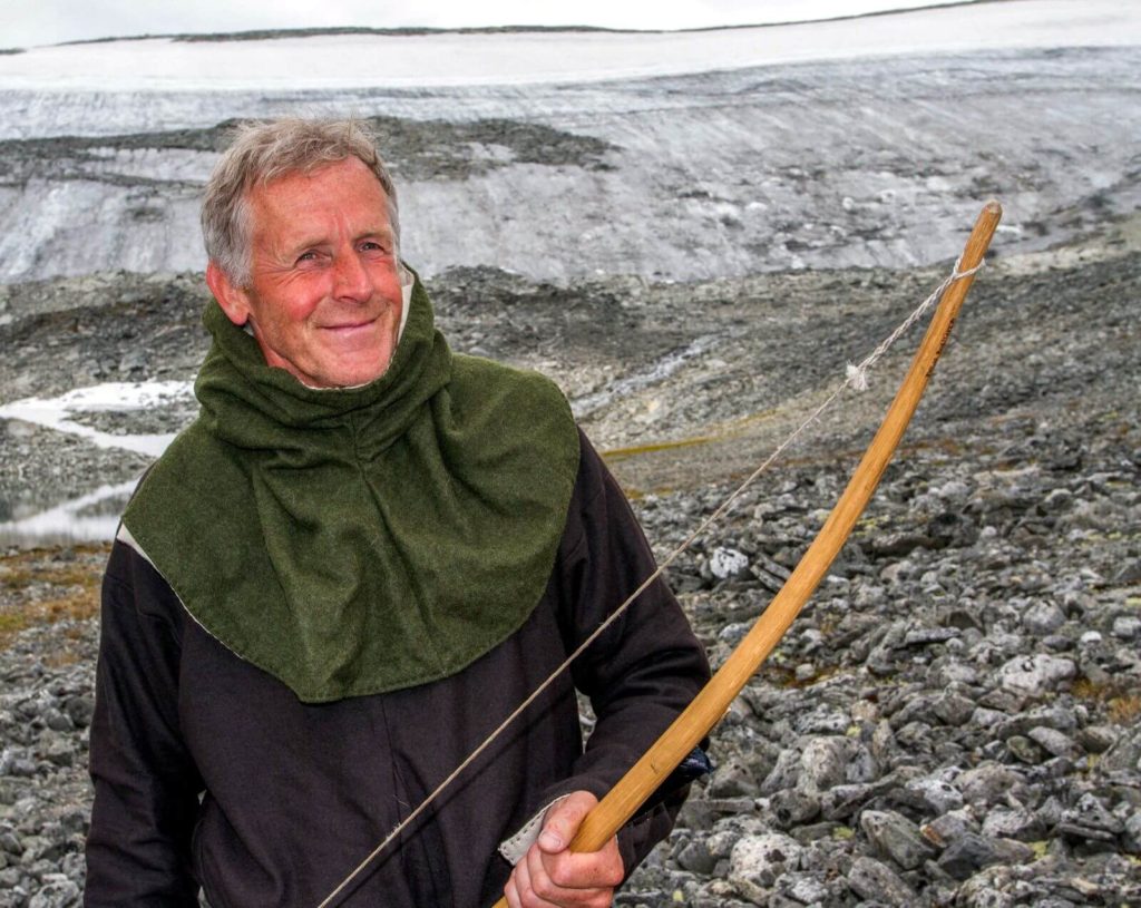 Per Dagsgard in 2010, during the filming of a hunting reconstruction scene at Lendbreen