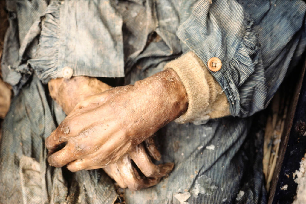 The hands of Franklin expedition member John Hartnell.
